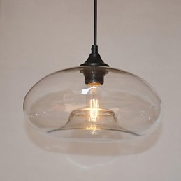 Suspension moderne à 1 lumière avec abat-jour transparent