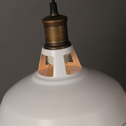 Lampe suspendue creuse en fer forgé à tête unique, style campagnard américain