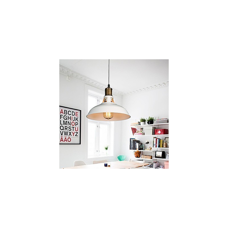 Lampe suspendue creuse en fer forgé à tête unique, style campagnard américain