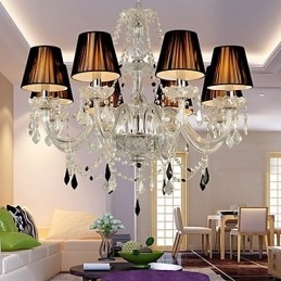 Lustre en cristal élégant à 8 lumières
