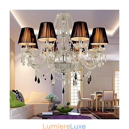Lustre en cristal élégant à 8 lumières Lustre en cristal élégant à 8 lumières