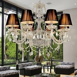 Lustre en cristal élégant à 8 lumières