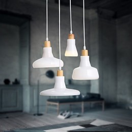 Suspension créative à 4 lumières avec abat-jour en fer