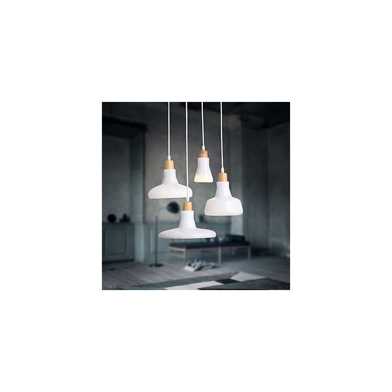 Suspension créative à 4 lumières avec abat-jour en fer