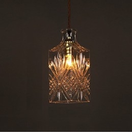 Lustre en verre sculpté créatif en forme de bouteille romantique