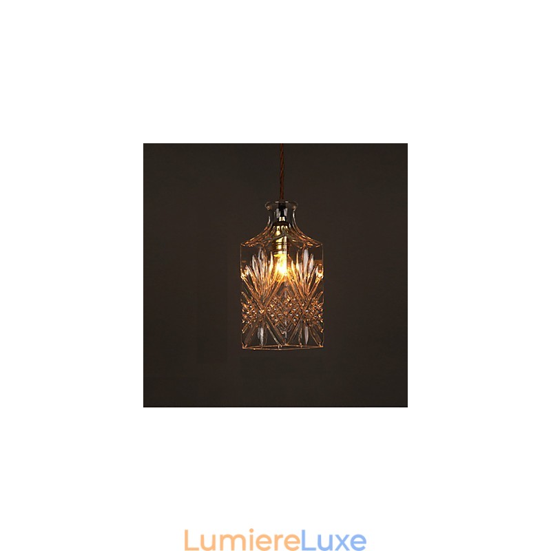 Lustre en verre sculpté créatif en forme de bouteille romantique