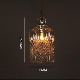 Lustre en verre sculpté créatif en forme de bouteille romantique