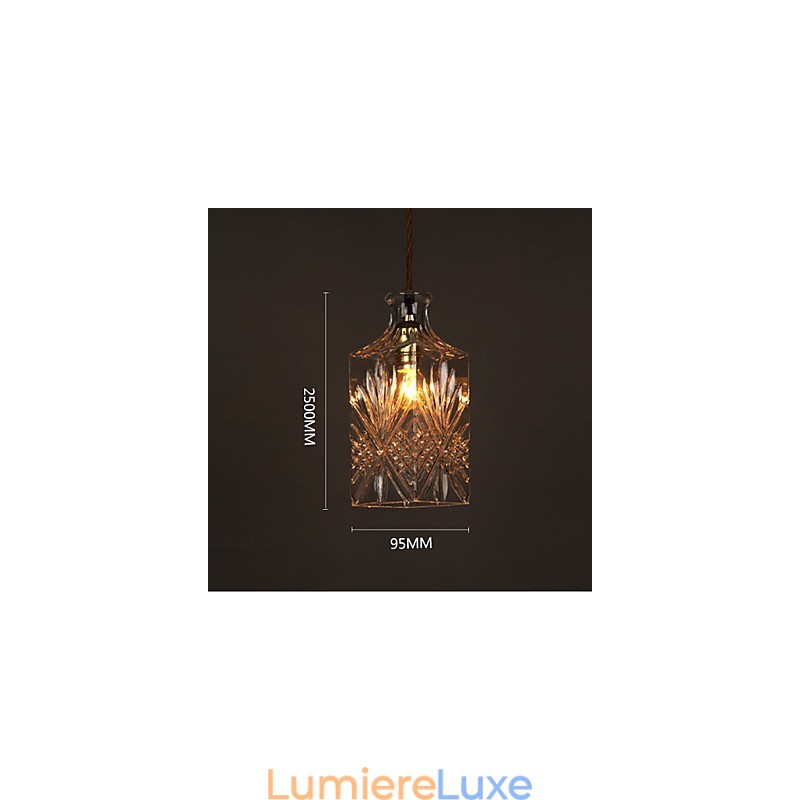 Lustre en verre sculpté créatif en forme de bouteille romantique