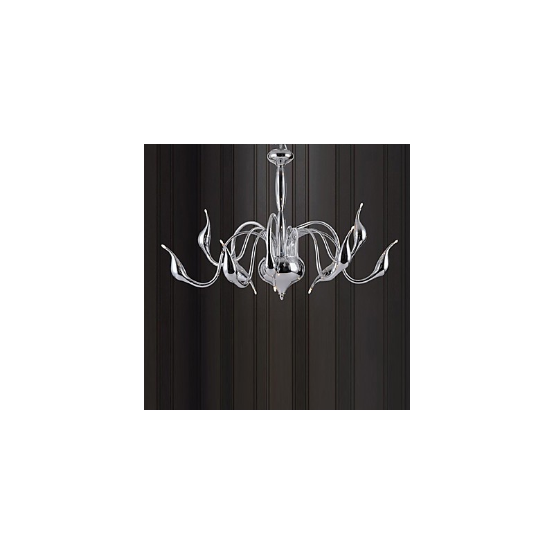 Lustre moderne contemporain en métal galvanisé