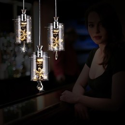 Suspension moderne contemporaine en cristal et autres verres