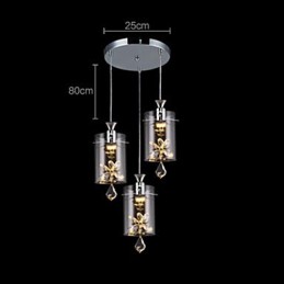 Suspension moderne contemporaine en cristal et autres verres