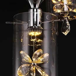 Suspension moderne contemporaine en cristal et autres verres