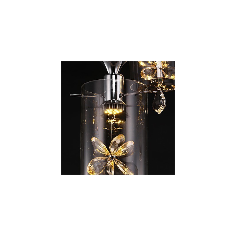 Suspension moderne contemporaine en cristal et autres verres