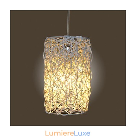 Lampe suspendue à tête unique en rotin tressé moderne et rural Lampe suspendue à tête unique en rotin tressé moderne et rural