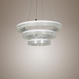 Suspension en cristal moderne à trois anneaux