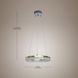 Lampe à suspension en cristal dorée moderne