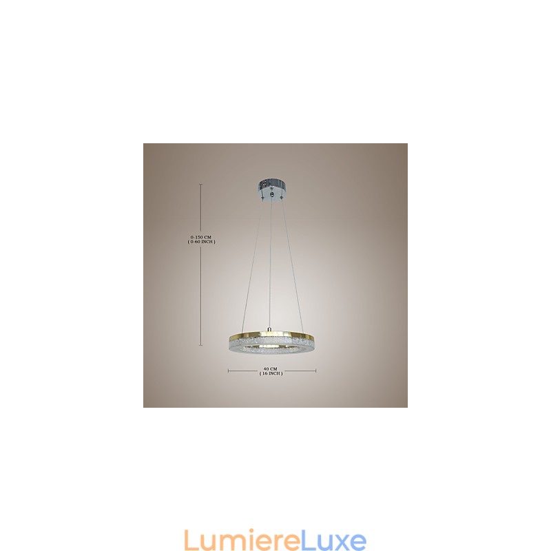 Lampe à suspension en cristal dorée moderne