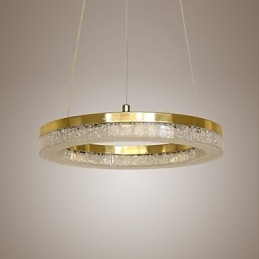 Lampe à suspension en cristal dorée moderne