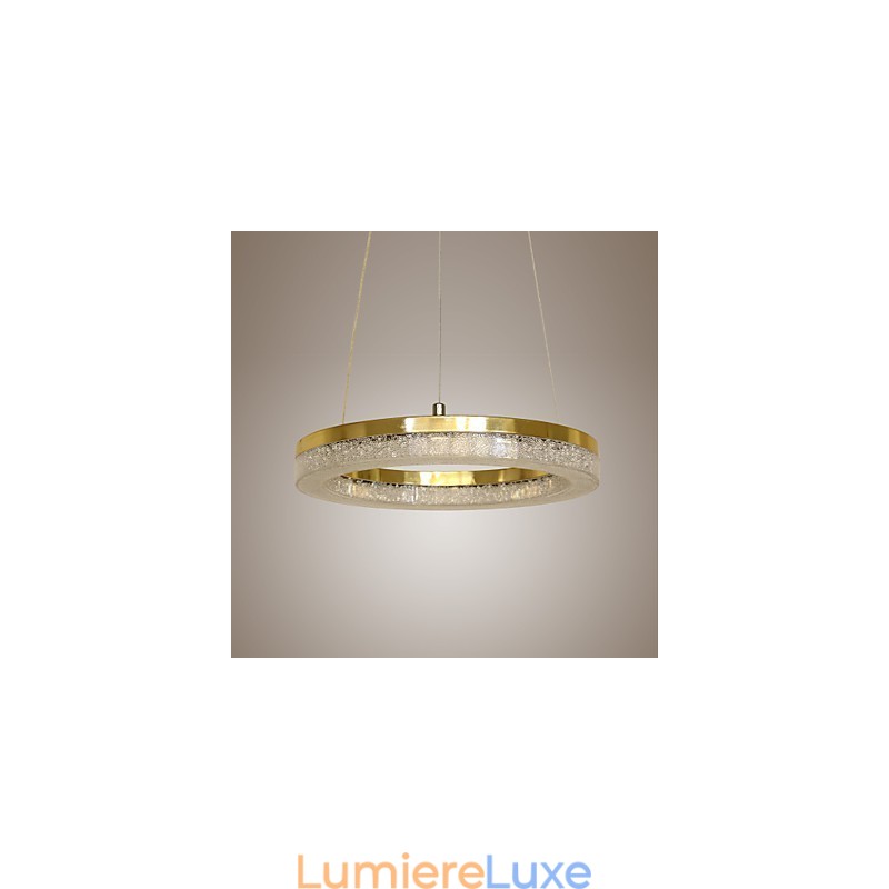 Lampe à suspension en cristal dorée moderne