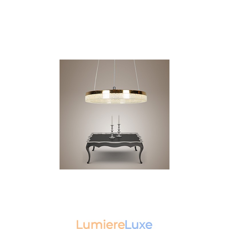 Lampe à suspension en cristal dorée moderne