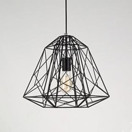 Lampe à suspension rétro en fer forgé avec motif diamant
