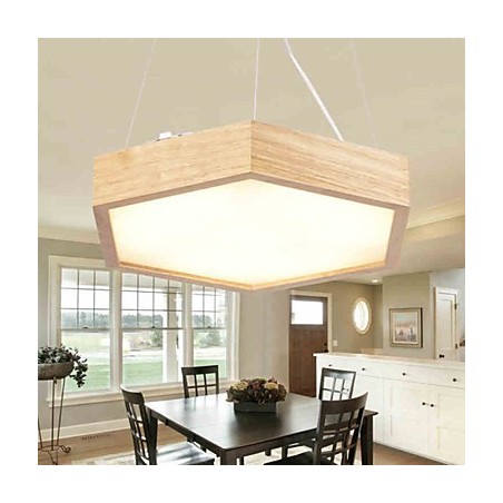 Suspension moderne contemporaine en bois et bambou de style campagnard Suspension moderne contemporaine en bois et bambou de style campagnard