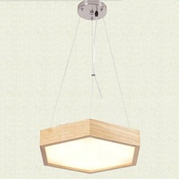 Suspension moderne contemporaine en bois et bambou de style campagnard