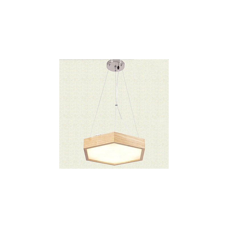 Suspension moderne contemporaine en bois et bambou de style campagnard